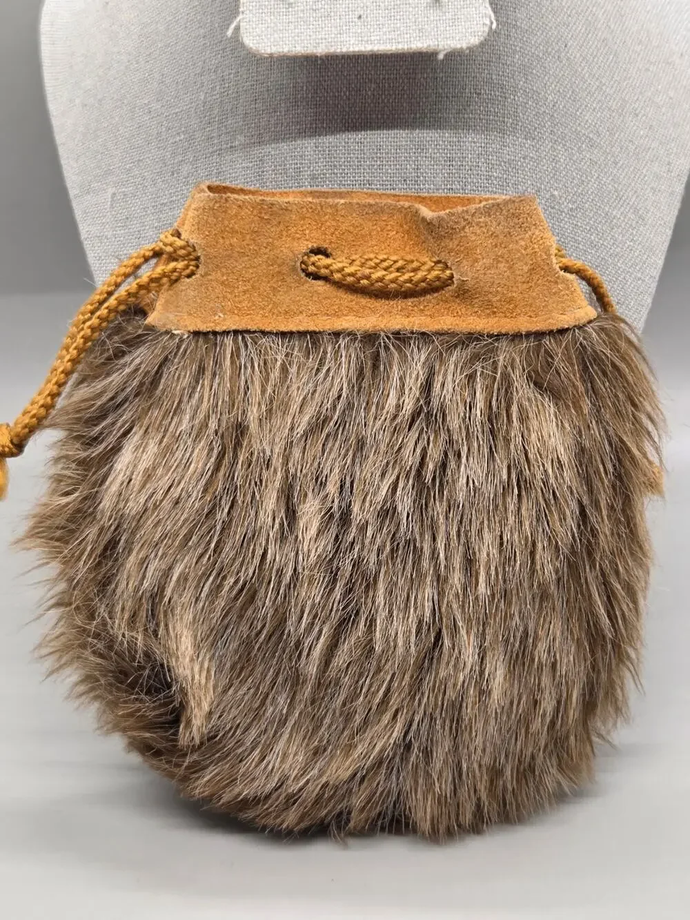 Vintage Native American Coyote Fur Medicine Bag 5.5